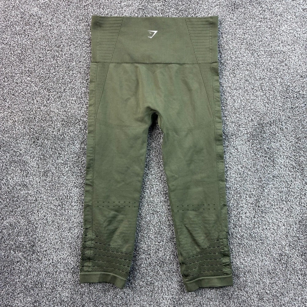 Gymshark Energy Seamless Capri Leggings Women's S Green Stretch GLLG4504-OGN